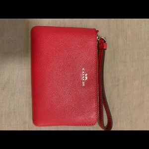 NWT Cherry red coach wristlet